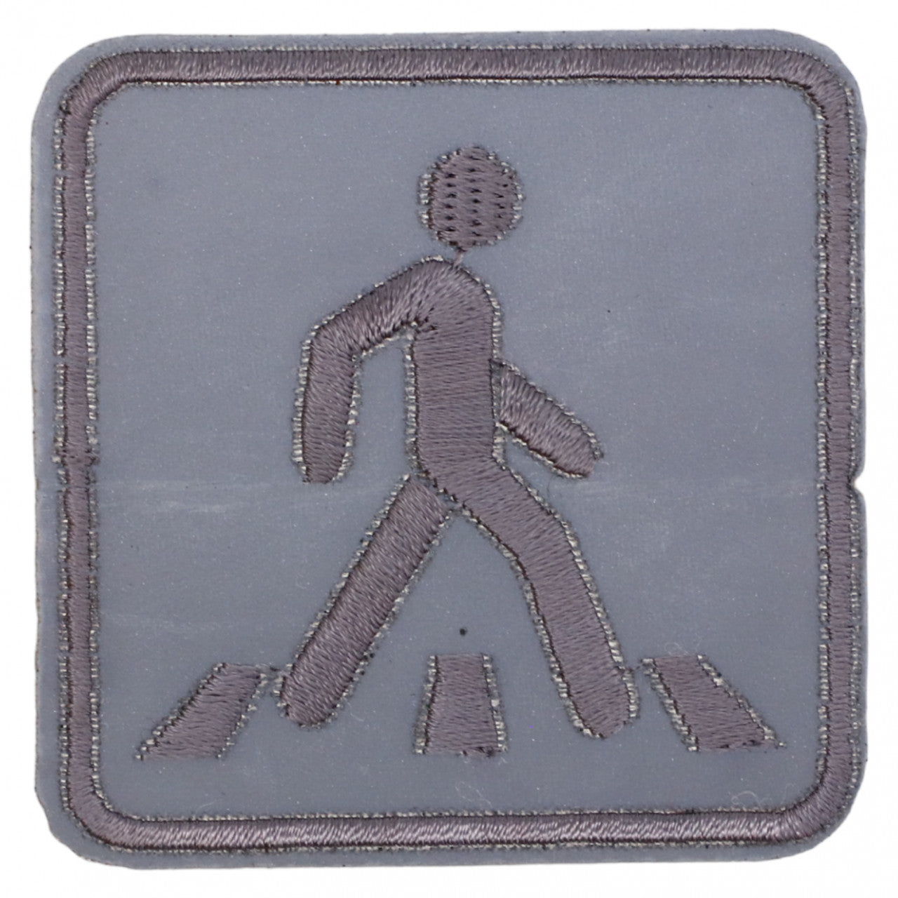 Petic textil, Patch textil brodat, Trecere de pietoni, NO206, 6 cm, Gri