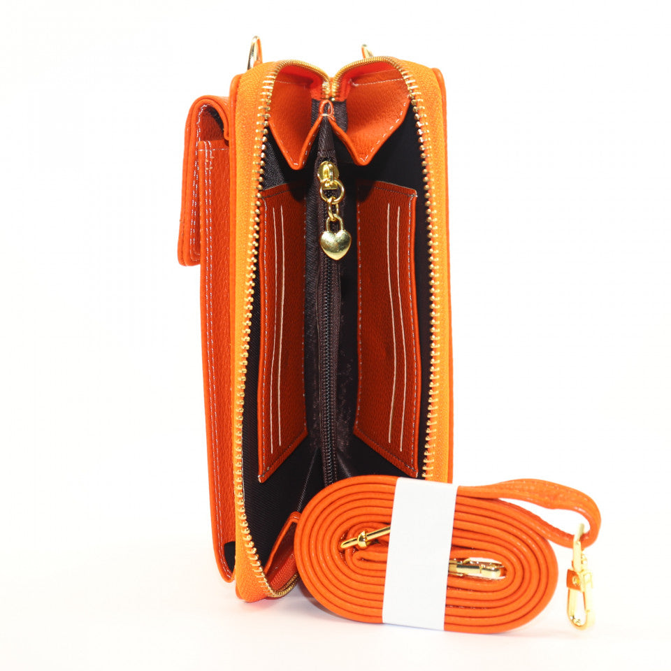 Portofel Dama, Baellerry, Portocaliu, Piele ecologica