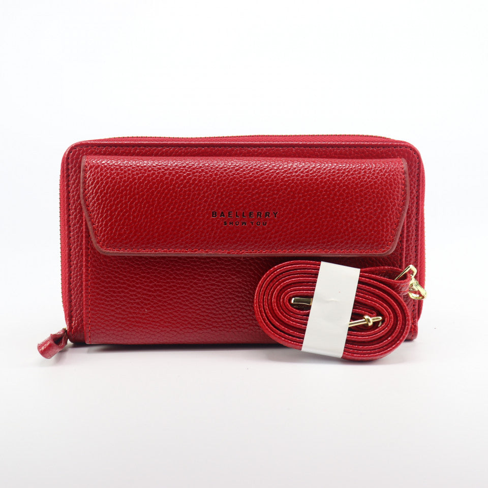 Portofel Dama, Baellerry, Rosu inchis, Piele ecologica