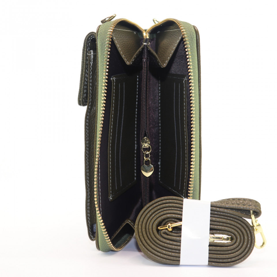 Portofel Dama, Baellerry, Verde inchis, Piele ecologica