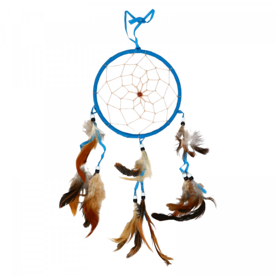 Prinzator de vise, cu 1 cerc si 3 fire, Dreamcatcher, Feng Shui, NO2048, 36 cm, Albastru
