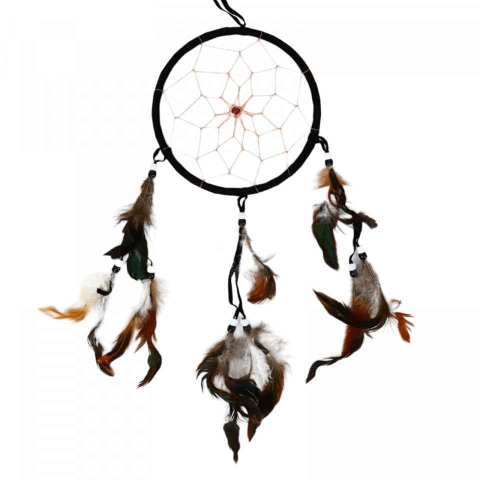 Prinzator de vise, cu 1 cerc si 3 fire, Dreamcatcher, Feng Shui, NO2048, 36 cm, Negru