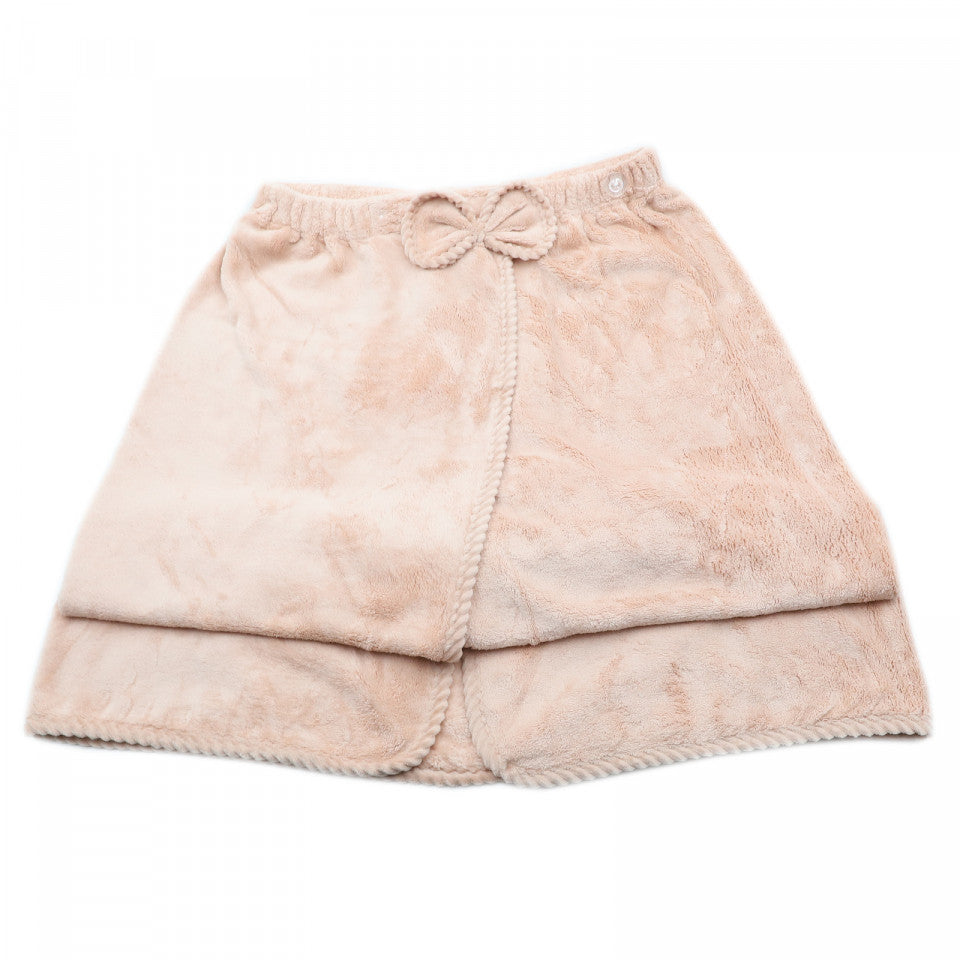 Prosop de baie, pentru femei, tip rochita, prindere cu arici sau nasture, 140 x 80 cm, Bej