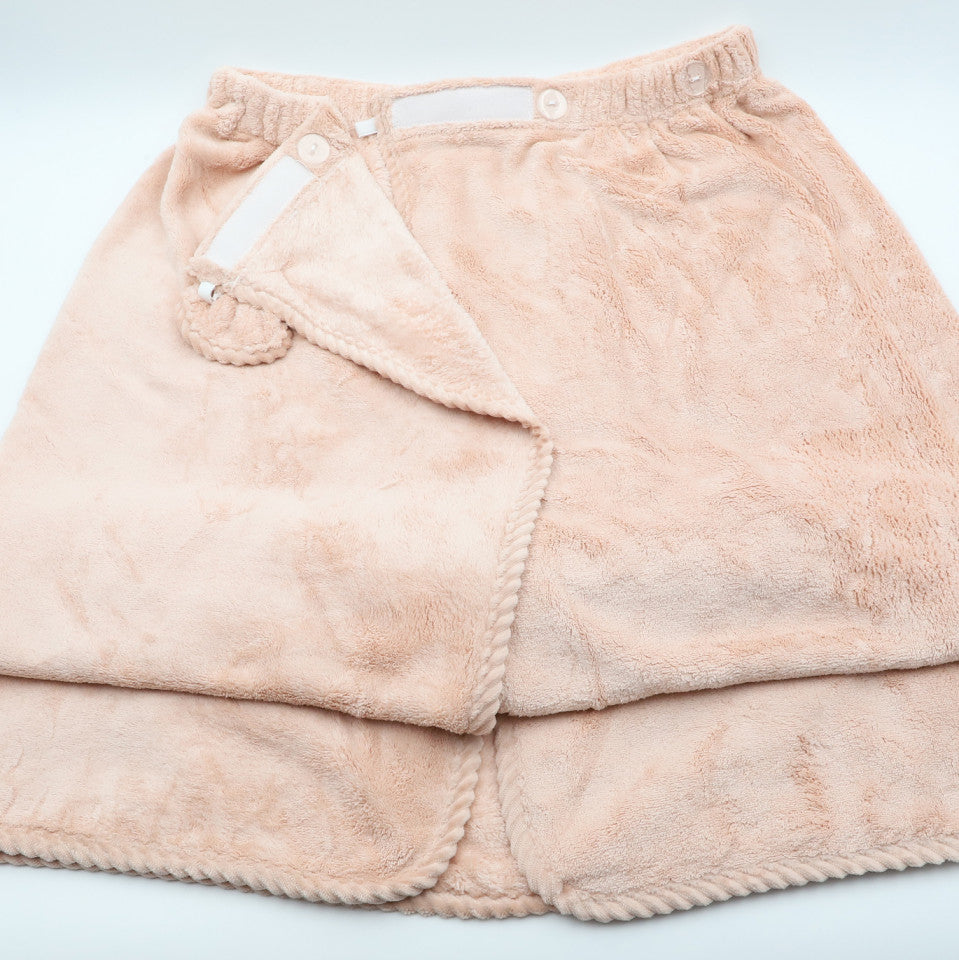 Prosop de baie, pentru femei, tip rochita, prindere cu arici sau nasture, 140 x 80 cm, Bej