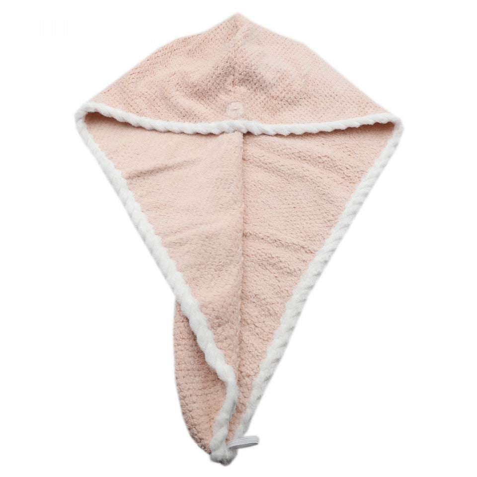 Prosop pentru uscat parul, cu un nasture pentru fixare, pentru adulti, 65 x 26 cm, Bej