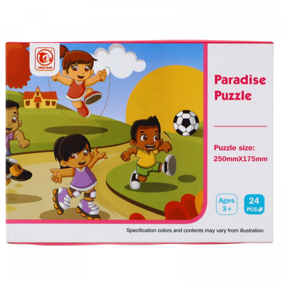 Puzzle Paradisul de joaca, 25 x 17.5 cm, 24 piese, Multicolor