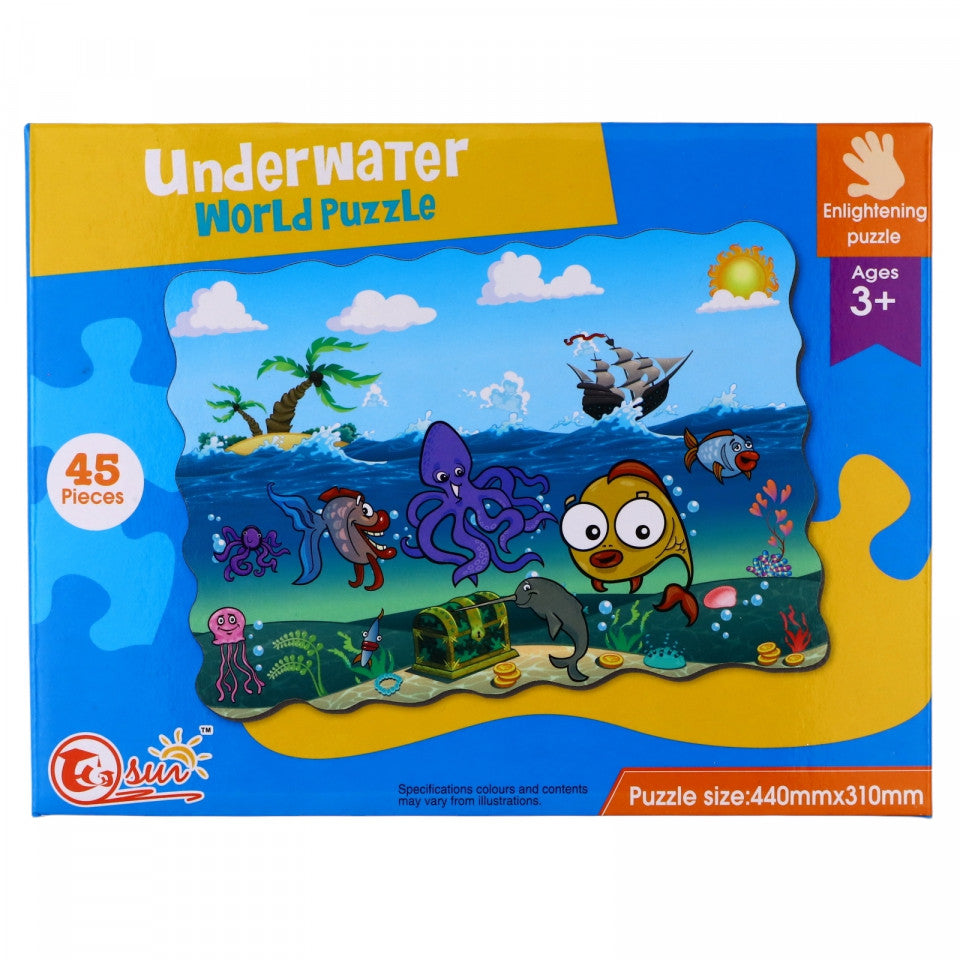 Puzzle, Paradisul subacvatic, 44 x 31 cm, 3 ani, 45 piese, Multicolor