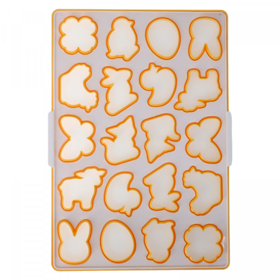 Sablon pentru biscuiti, Animale, Plastic, NO5894, 23 x 33 cm, Galben