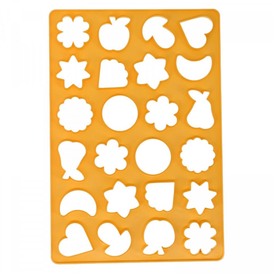 Sablon pentru biscuiti, Plastic, NO54434, 23 x 33 cm, Galben
