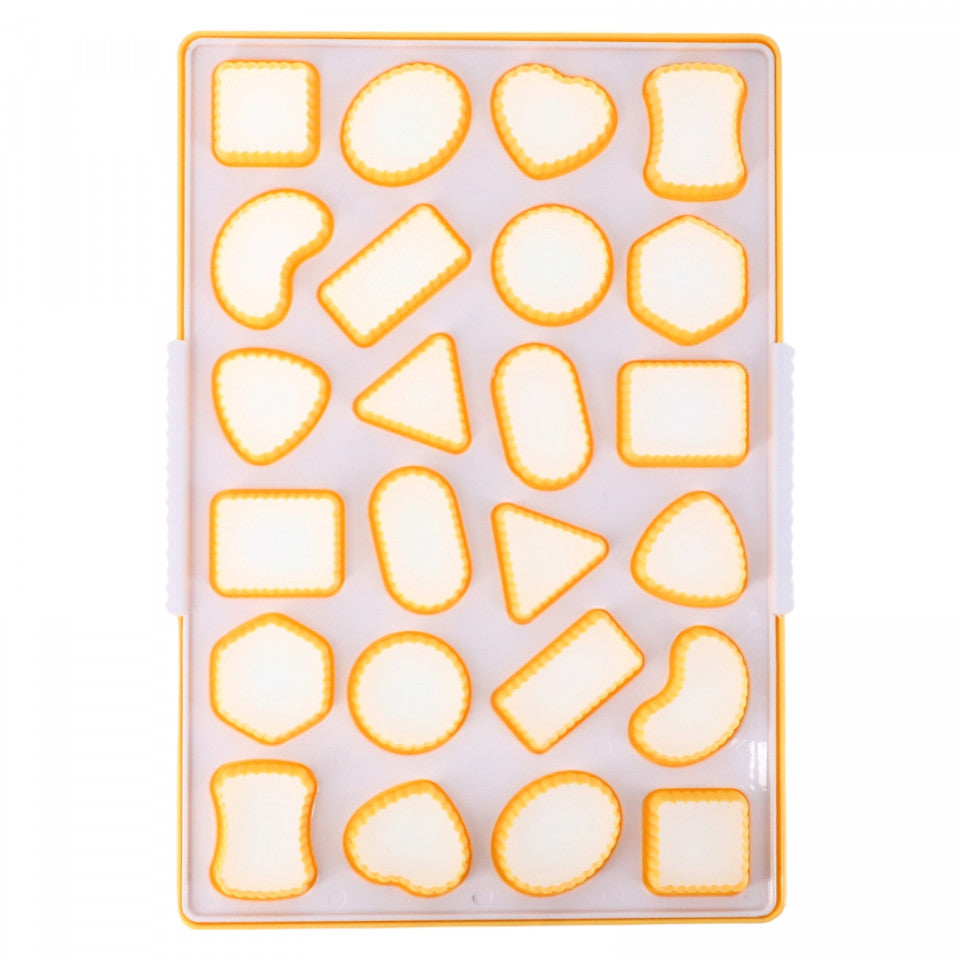 Sablon pentru mini prajituri, NO66, Plastic, 23 x 33 cm, Galben