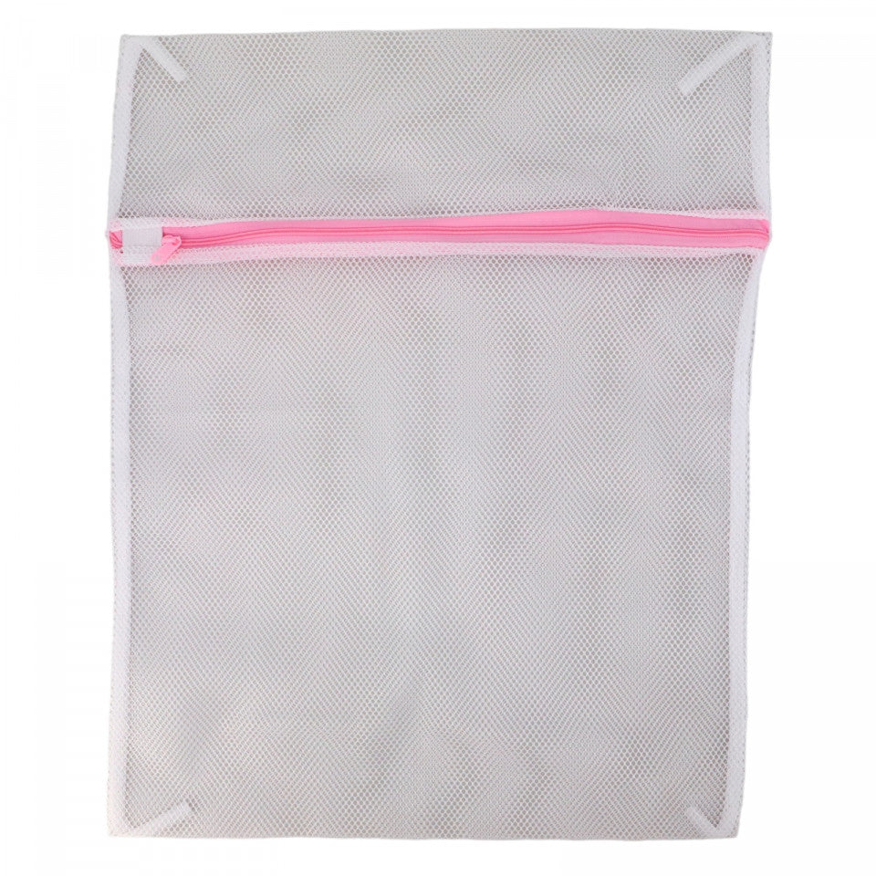 Sac pentru masina de spalat rufe, fermoar, poliester, NO534, 40 x 50 cm, Alb