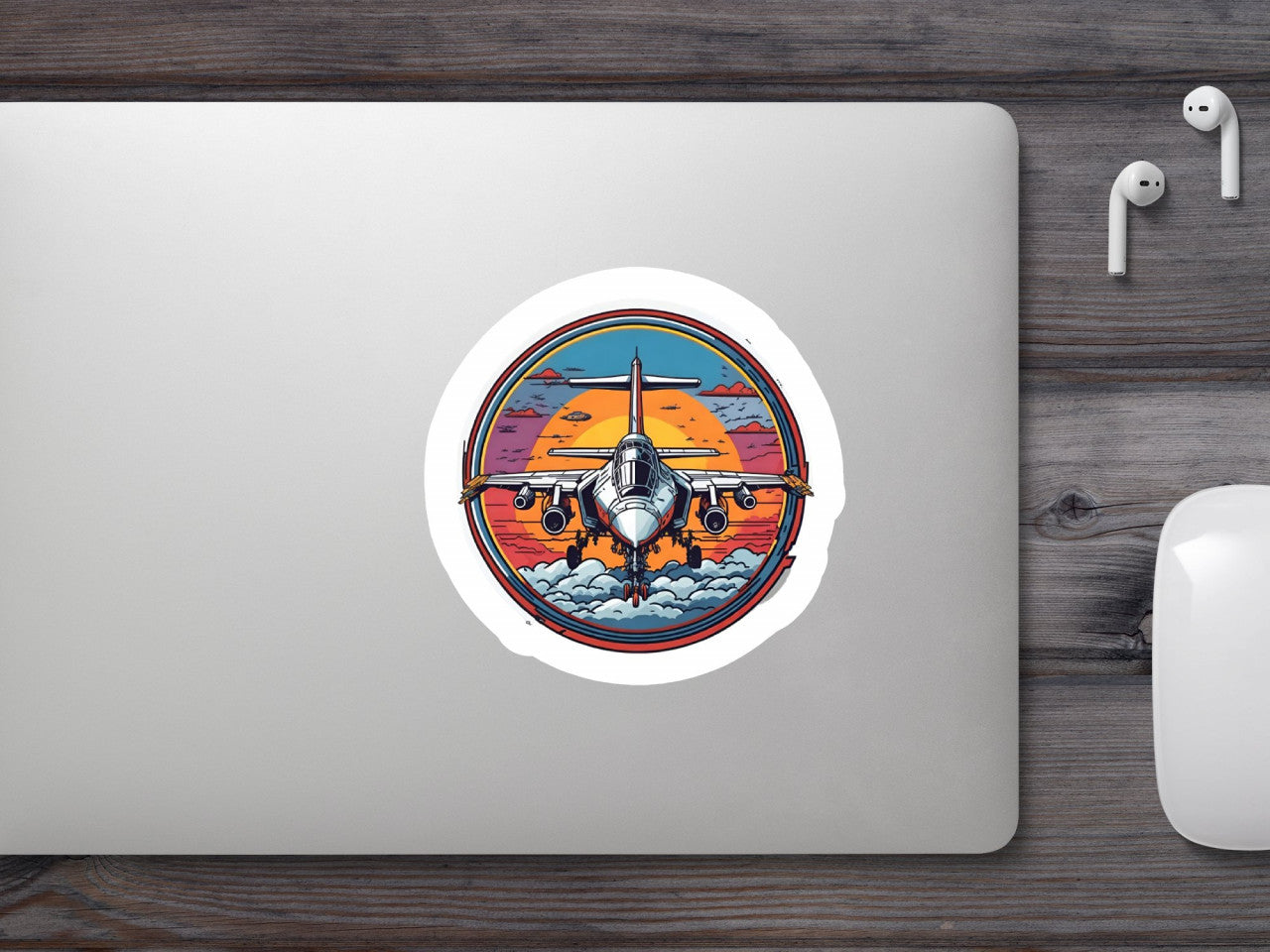 Set 12 bucati, Sticker decorativ, Avion de vanatoare, Rezistent la apa, NO3823, 6 cm, Multicolor