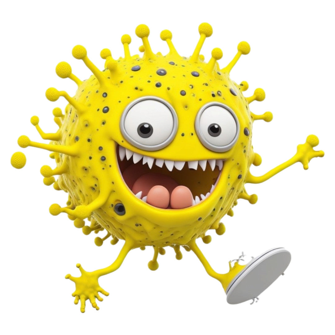 Set 12 bucati, Sticker decorativ, Bacteria vesela, Rezistent la apa, NO4663, 6 cm, Multicolor