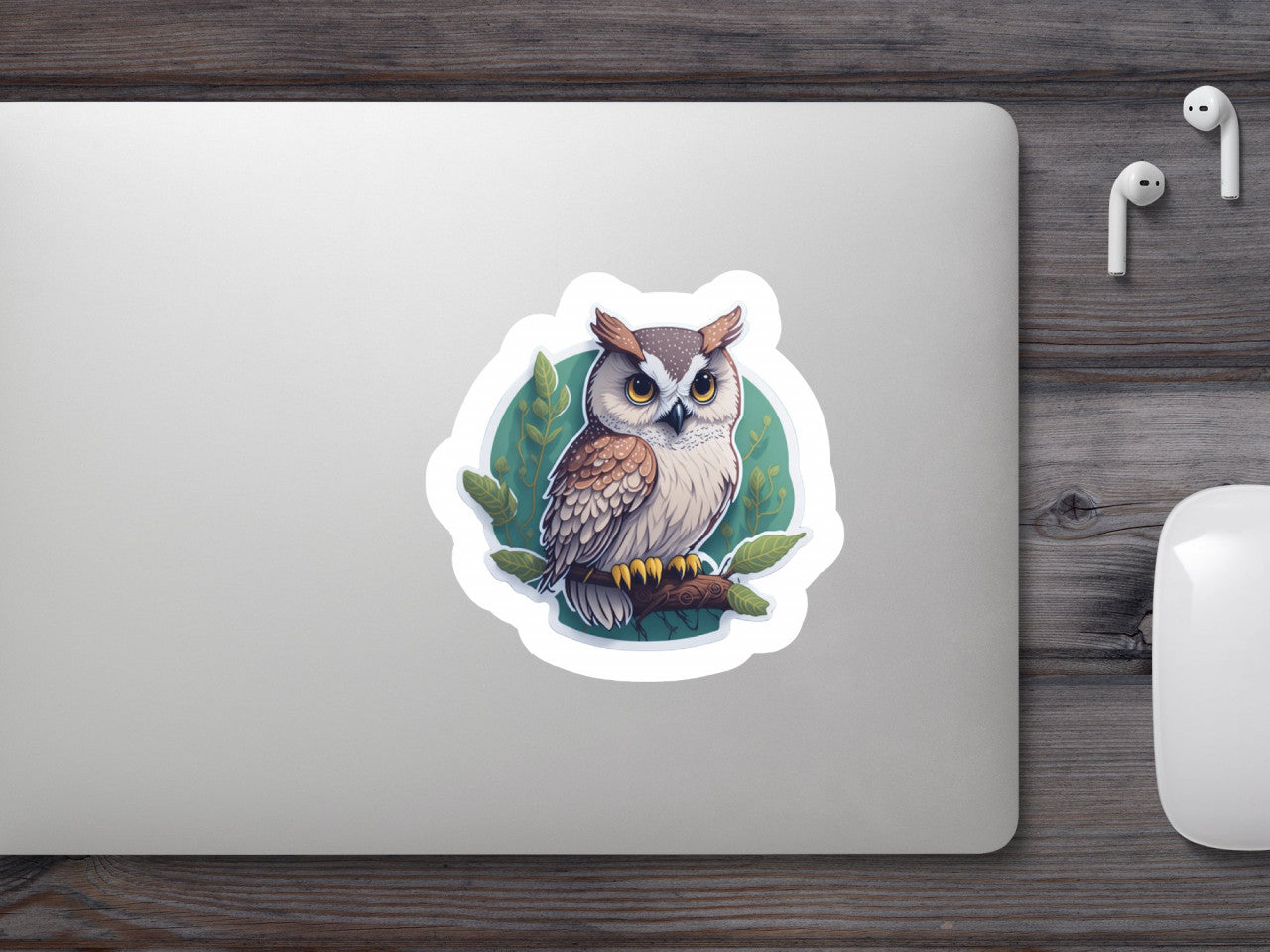 Set 12 bucati, Sticker decorativ, Bufnita in copac, Rezistent la apa, NO4164, 6 cm, Multicolor