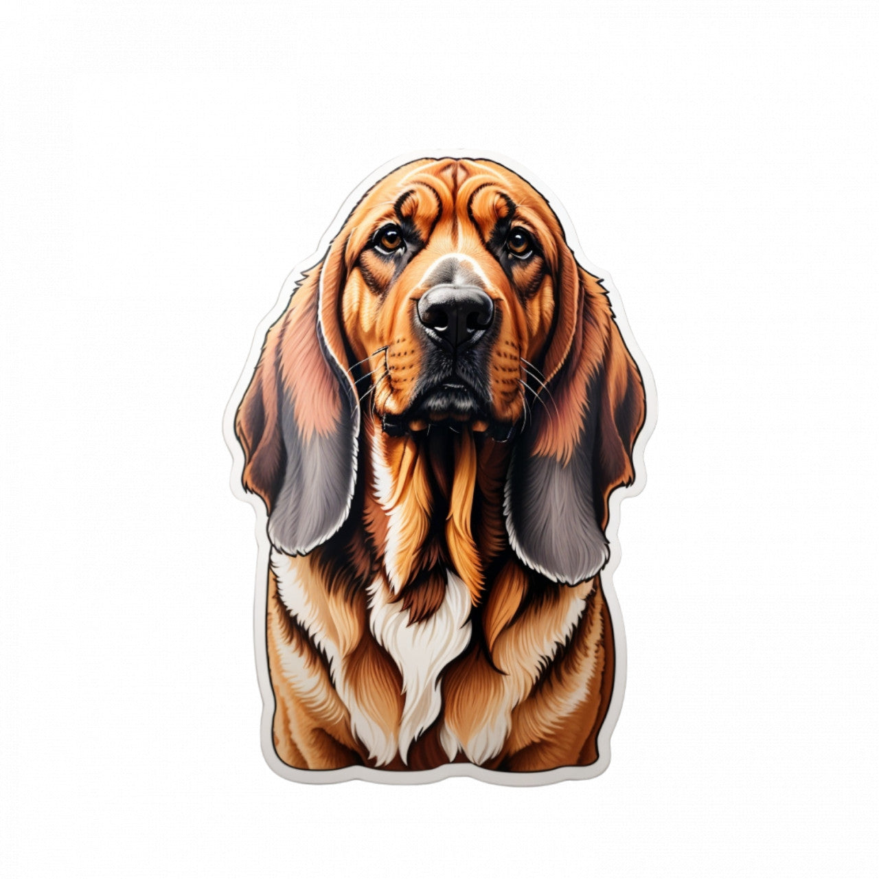 Set 12 bucati, Sticker decorativ, Caine Bloodhound bust, Rezistent la apa, NO2365, 6 cm, Multicolor