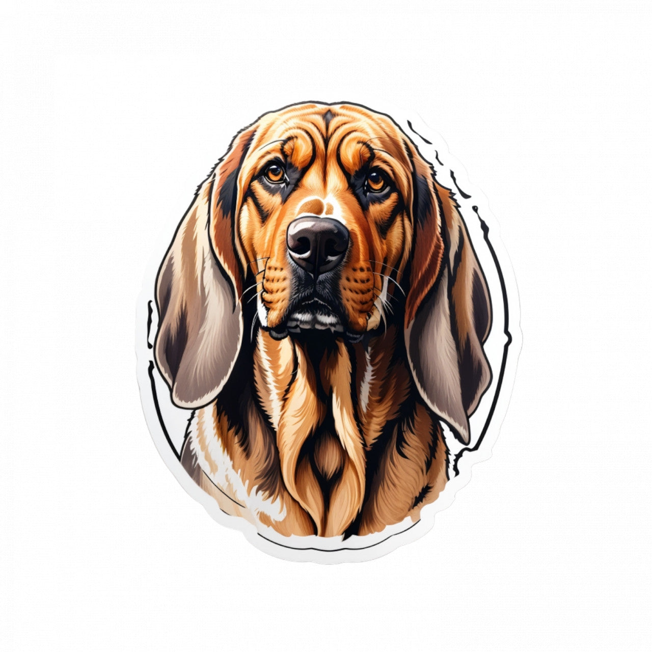 Set 12 bucati, Sticker decorativ, Caine Bloodhound, Rezistent la apa, NO2363, 6 cm, Multicolor