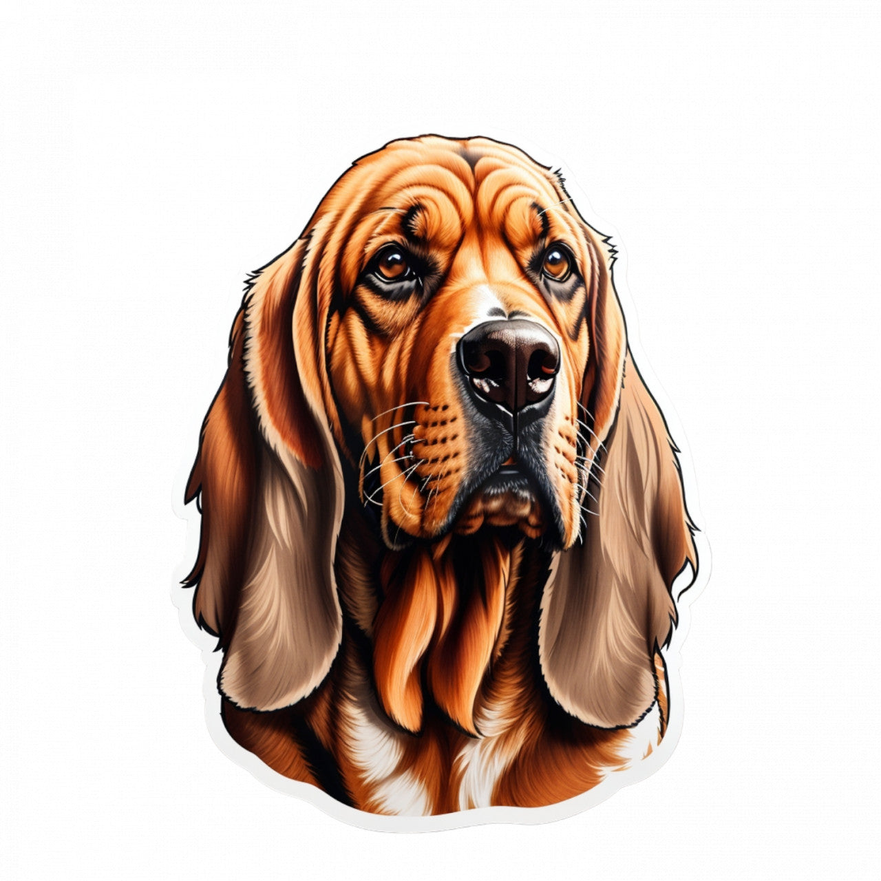 Set 12 bucati, Sticker decorativ, Caine Bloodhound, Rezistent la apa, NO2366, 6 cm, Multicolor