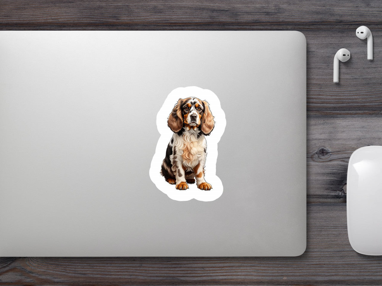 Set 12 bucati, Sticker decorativ, Caine cocker spaniel, Rezistent la apa, NO2861, 6 cm, Multicolor