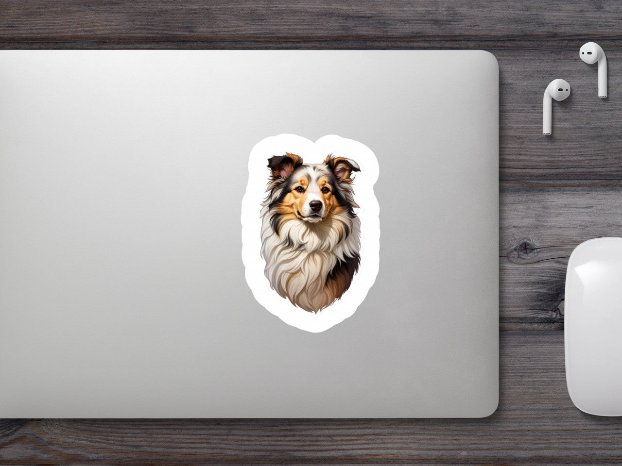 Set 12 bucati, Sticker decorativ, Caine Collie, Rezistent la apa, NO2747, 6 cm, Multicolor