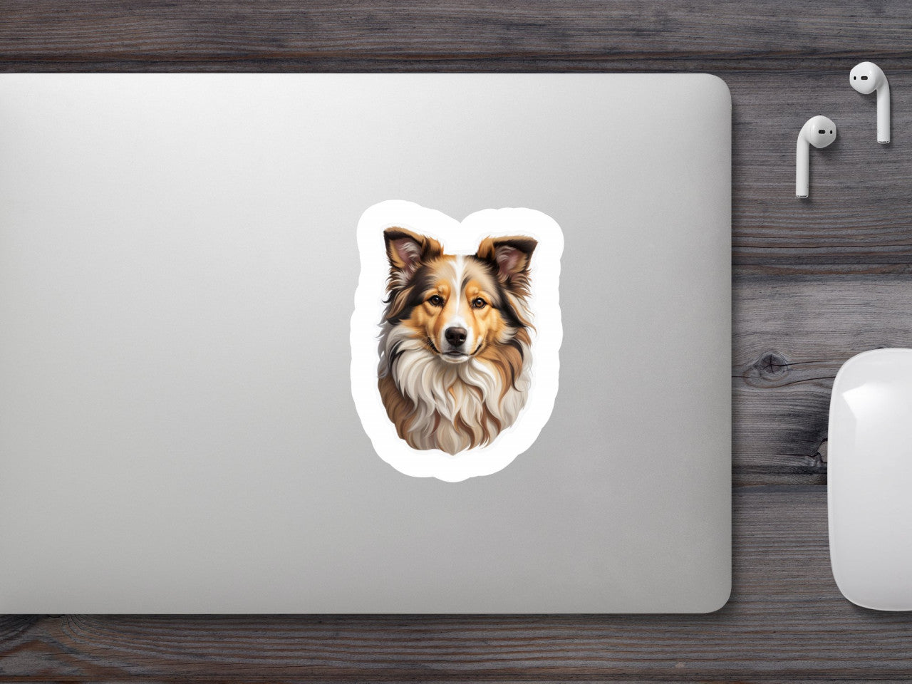 Set 12 bucati, Sticker decorativ, Caine Collie, Rezistent la apa, NO2749, 6 cm, Multicolor