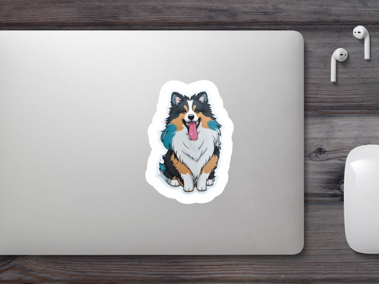 Set 12 bucati, Sticker decorativ, Caine cu limba scoasa, Rezistent la apa, NO3940, 6 cm, Multicolor