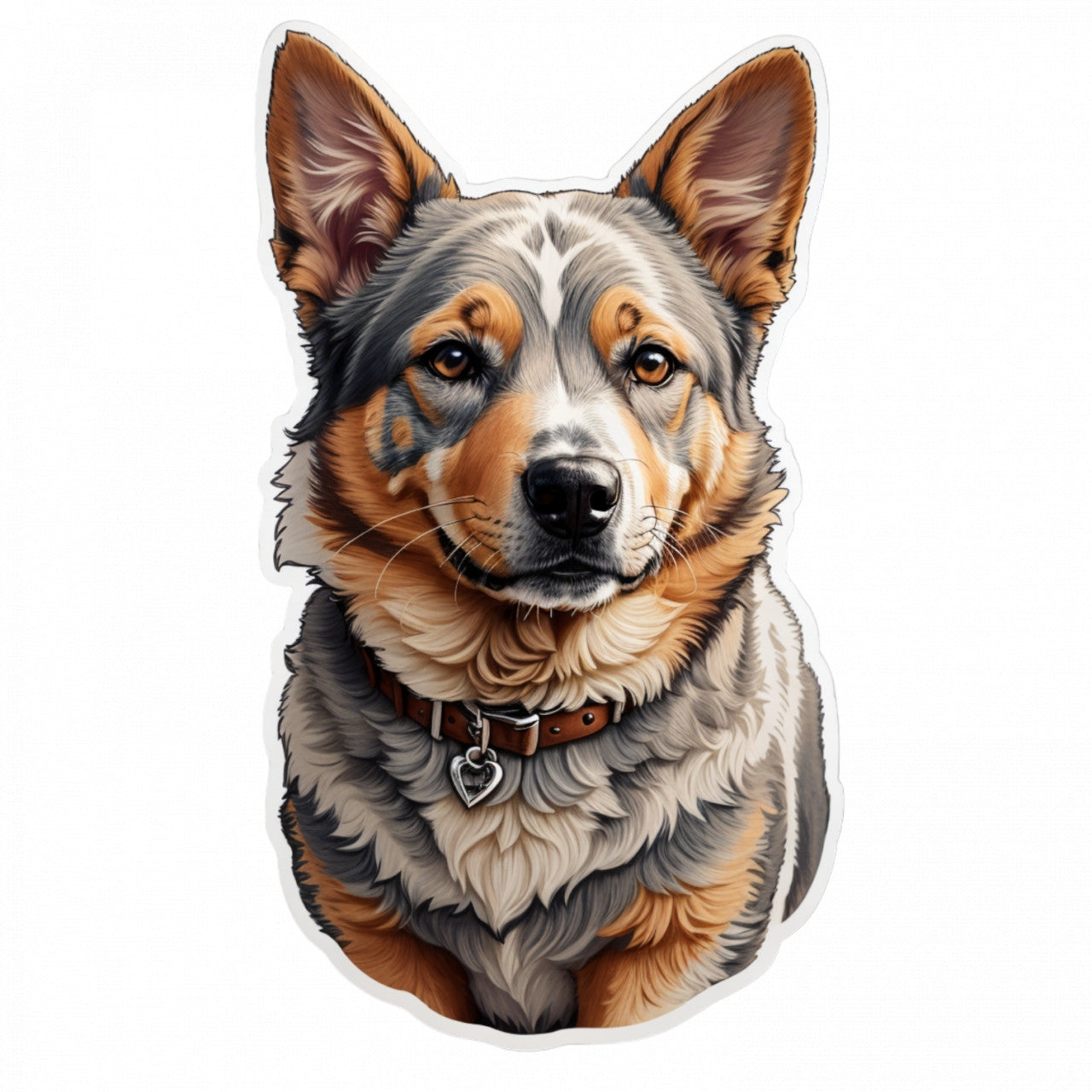 Set 12 bucati, Sticker decorativ, Caine de cireada australian Cattle dog, Rezistent la apa, NO2467, 6 cm, Multicolor