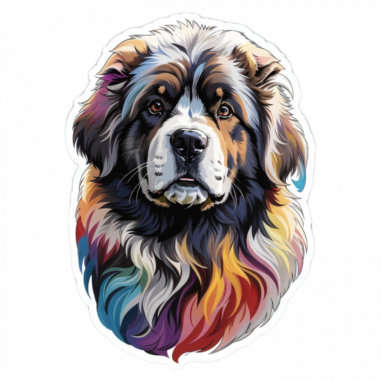 Set 12 bucati, Sticker decorativ, Caine Newfoundland, Rezistent la apa, NO3306, 6 cm, Multicolor