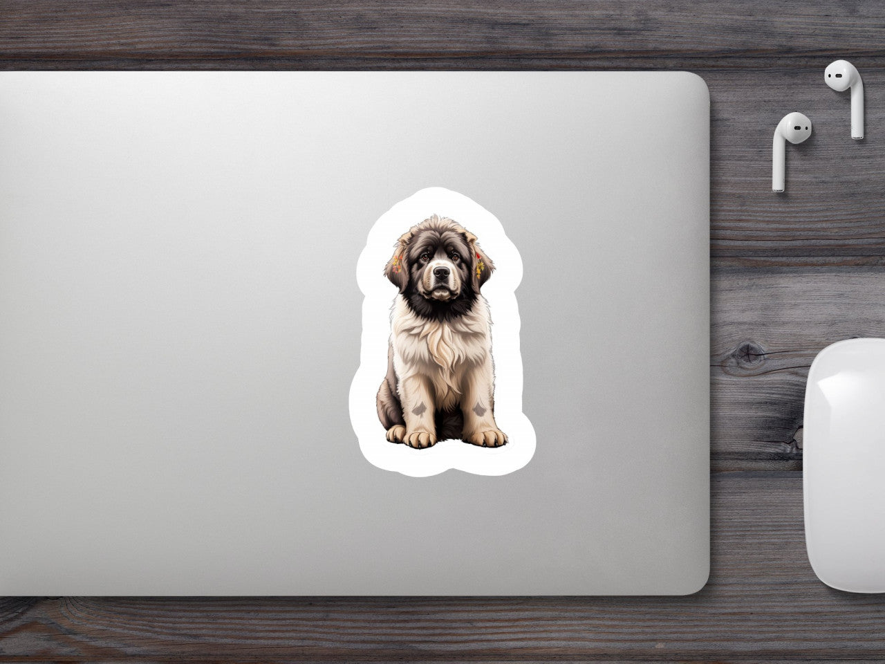 Set 12 bucati, Sticker decorativ, Caine Newfoundland, Rezistent la apa, NO3307, 6 cm, Multicolor