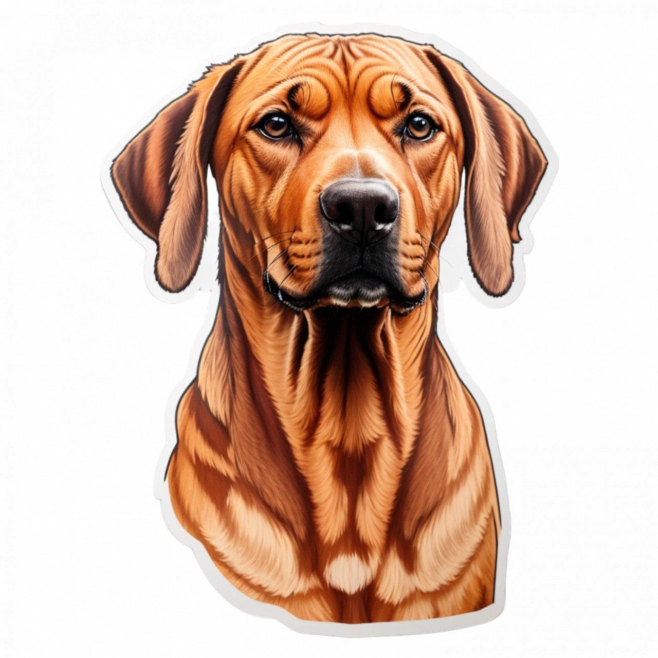 Set 12 bucati, Sticker decorativ, Caine Rhodesian Ridgeback, Rezistent la apa, NO3480, 6 cm, Multicolor