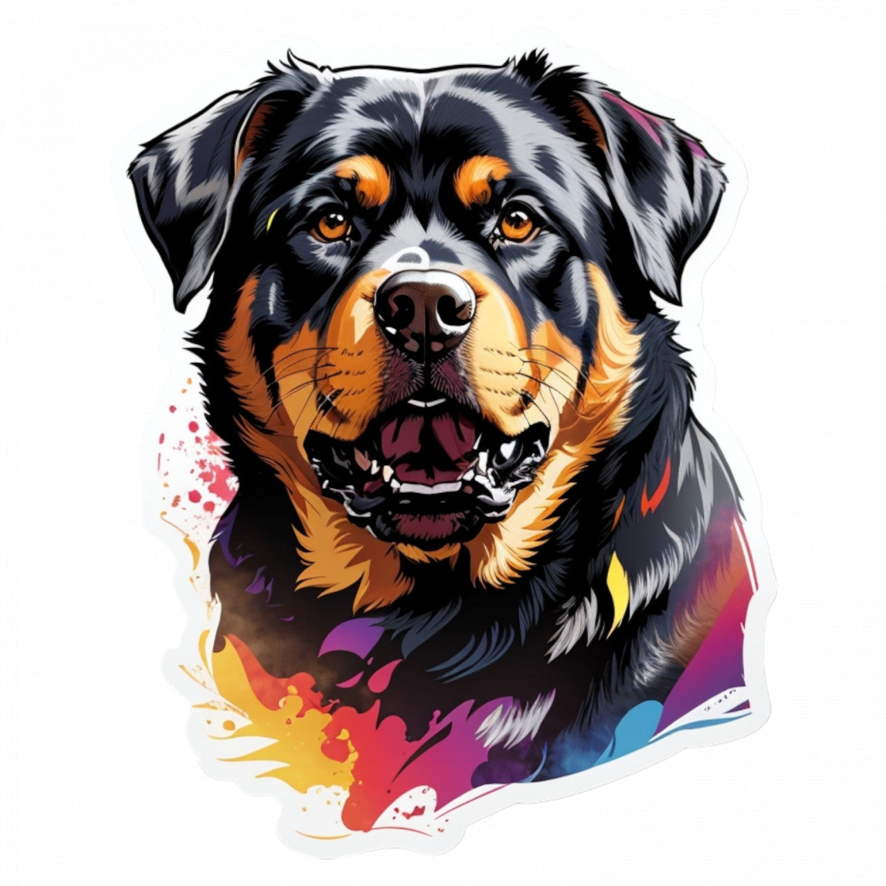 Set 12 bucati, Sticker decorativ, Caine Rottweiler, Rezistent la apa, NO3503, 6 cm, Multicolor