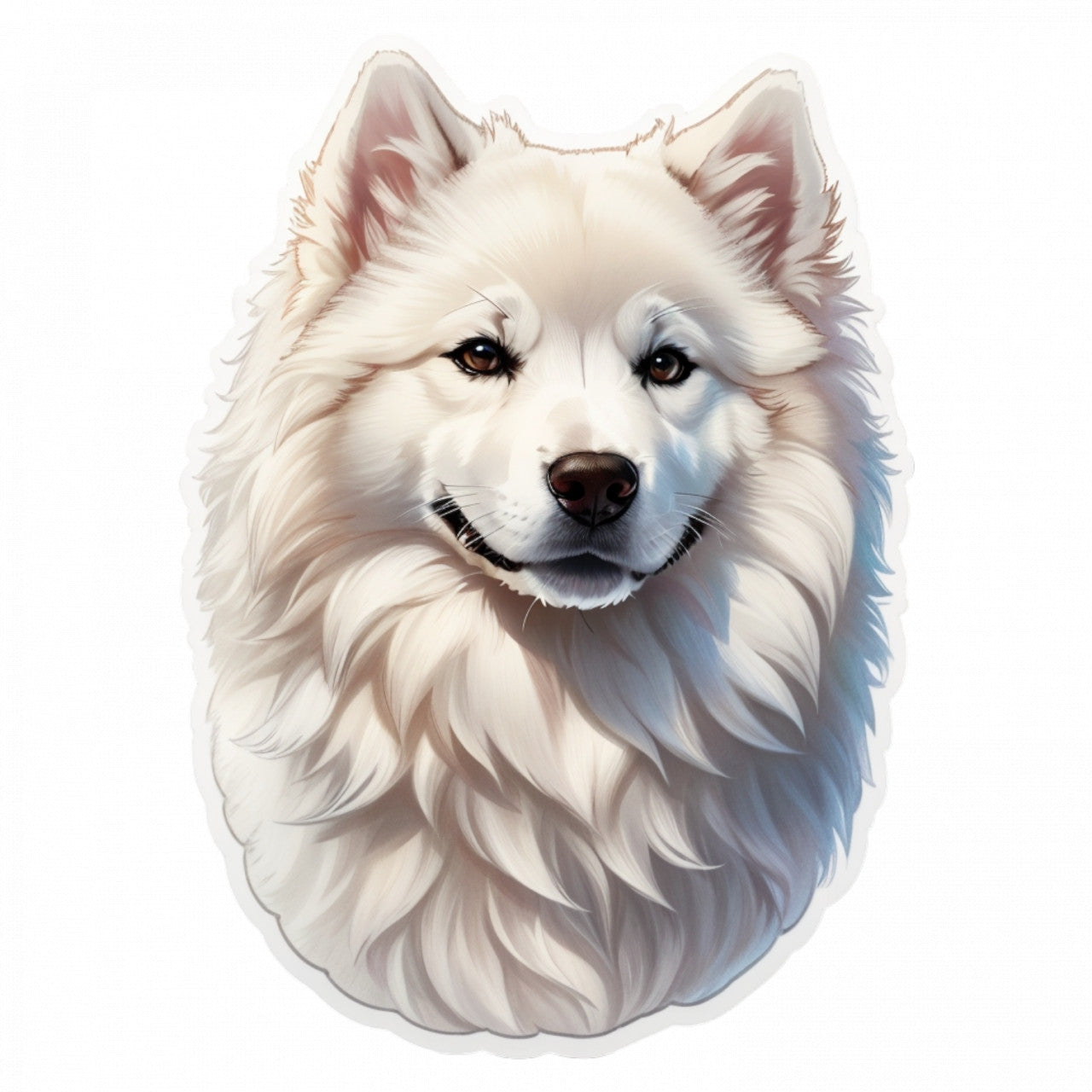 Set 12 bucati, Sticker decorativ, Caine Samoed, Rezistent la apa, NO3516, 6 cm, Multicolor