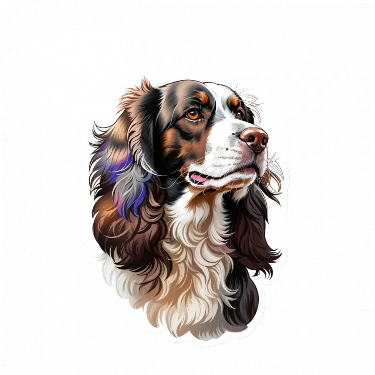 Set 12 bucati, Sticker decorativ, Caine springer spaniel bust, Rezistent la apa, NO2867, 6 cm, Multicolor