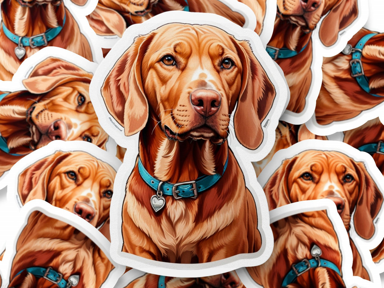 Set 12 bucati, Sticker decorativ, Caine Visla, Rezistent la apa, NO3710, 6 cm, Multicolor