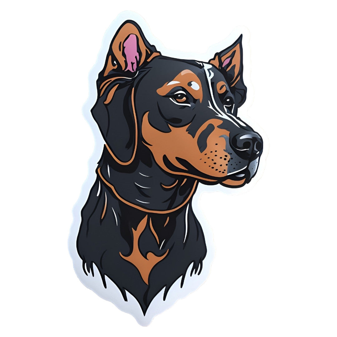 Set 12 bucati, Sticker decorativ, Cainele de paza, Rezistent la apa, NO4057, 6 cm, Multicolor