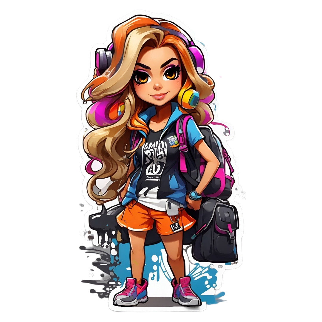 Set 12 bucati, Sticker decorativ, Carmen Electra, Rezistent la apa, NO4017, 6 cm, Multicolor