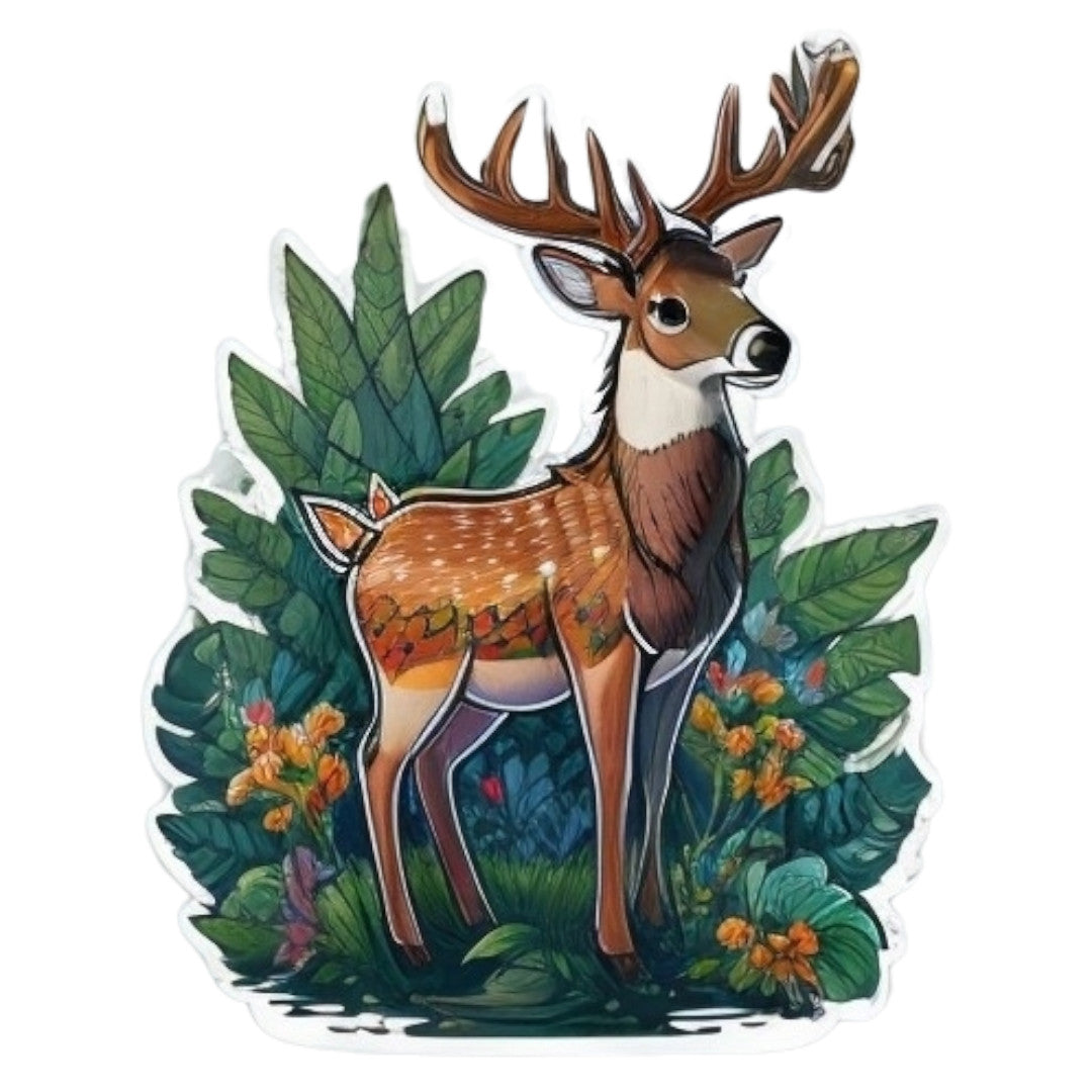 Set 12 bucati, Sticker decorativ, Cerb in crang, Rezistent la apa, NO4600, 6 cm, Multicolor