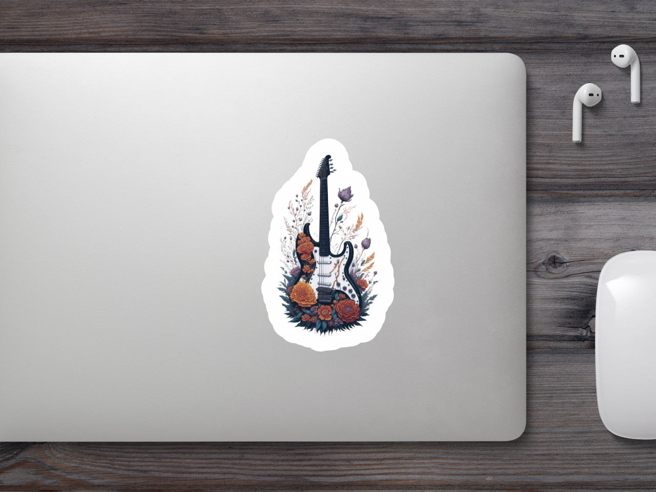 Set 12 bucati, Sticker decorativ, Chitara electrica, Rezistent la apa, NO4054, 6 cm, Multicolor