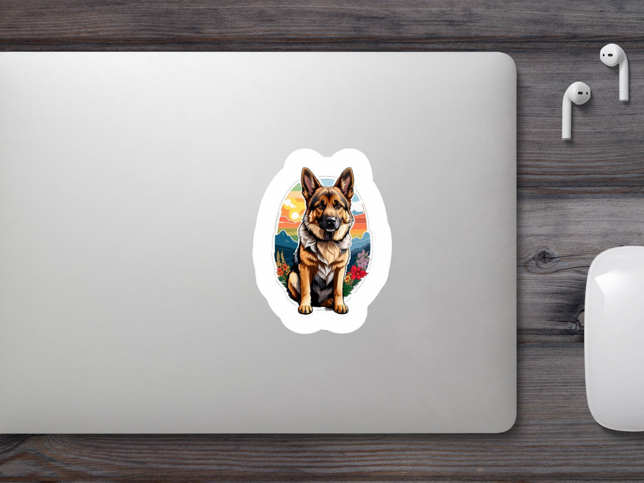 Set 12 bucati, Sticker decorativ, Ciobanesc german, Rezistent la apa, NO2954, 6 cm, Multicolor