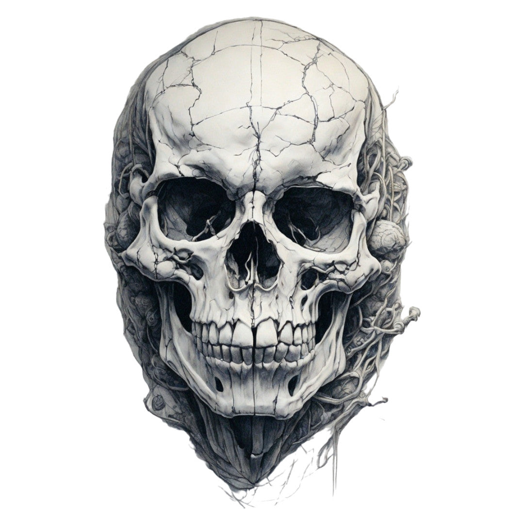 Set 12 bucati, Sticker decorativ, Craniu crapat, Rezistent la apa, NO4646, 6 cm, Multicolor