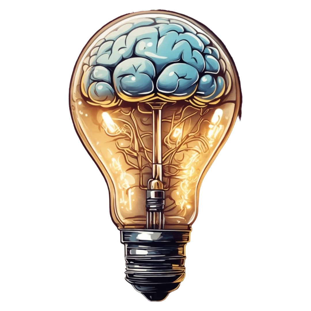 Set 12 bucati, Sticker decorativ, Creier luminat, Rezistent la apa, NO4125, 6 cm, Multicolor