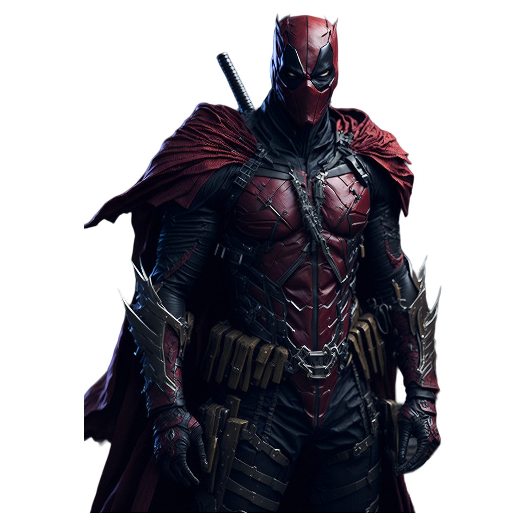 Set 12 bucati, Sticker decorativ, Deadpool, Rezistent la apa, NO4001, 6 cm, Multicolor