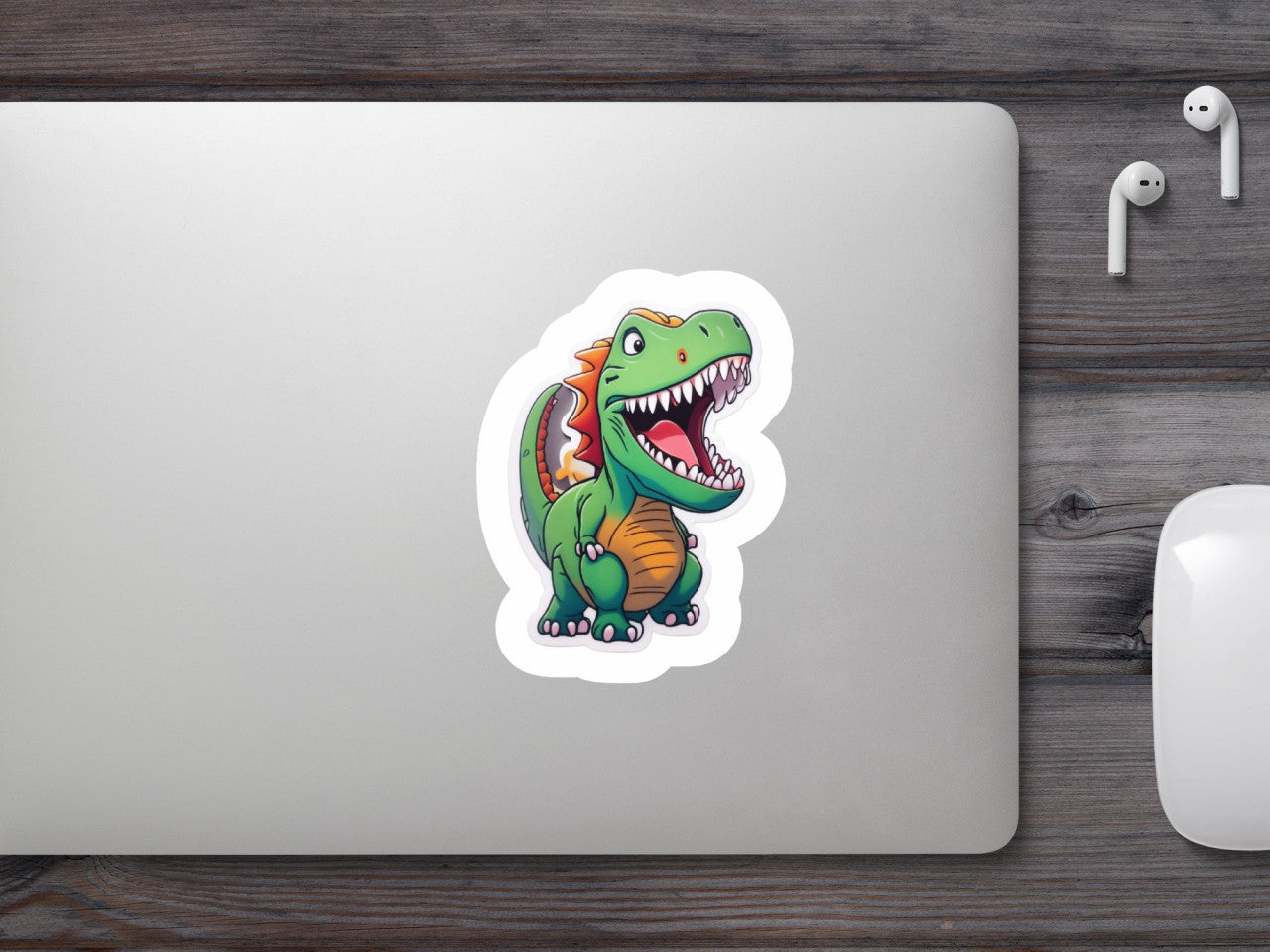 Set 12 bucati, Sticker decorativ, Dinozaurul fericit, Rezistent la apa, NO3911, 6 cm, Multicolor