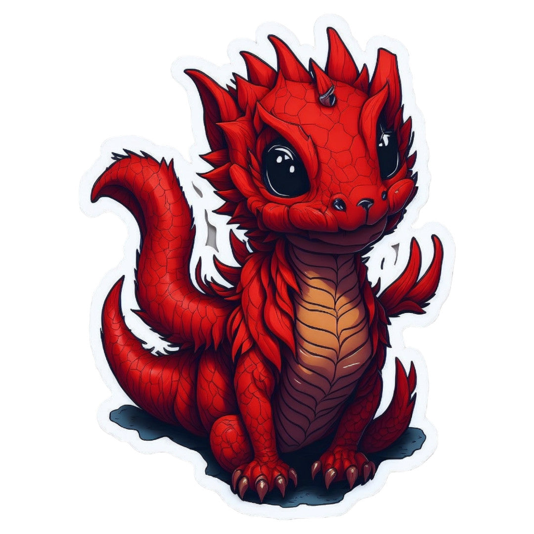 Set 12 bucati, Sticker decorativ, Dragonul de foc, Rezistent la apa, NO4230, 6 cm, Multicolor