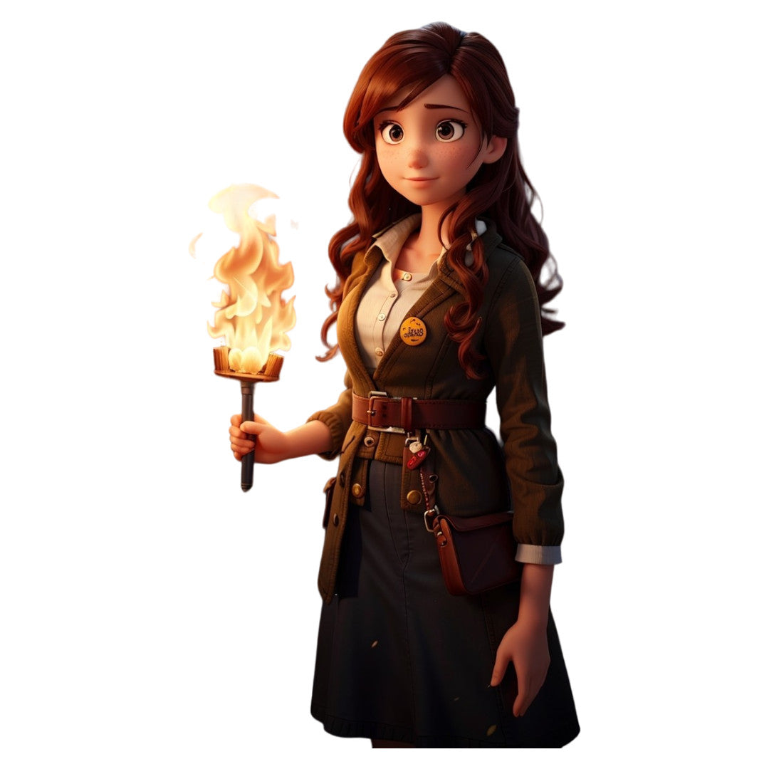 Set 12 bucati, Sticker decorativ, Fetita care aduce focul, Rezistent la apa, NO3771, 6 cm, Multicolor