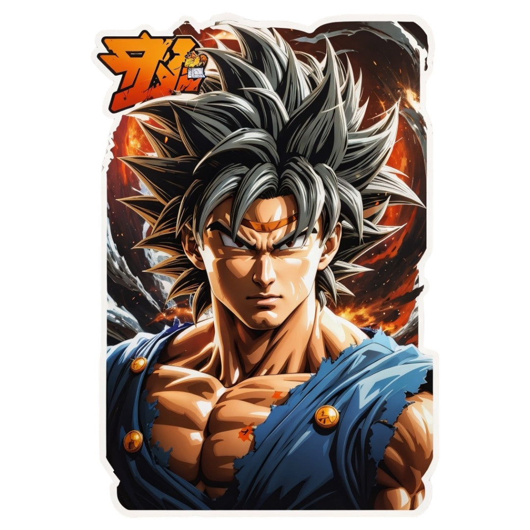 Set 12 bucati, Sticker decorativ, Goku musculos, Rezistent la apa, NO4433, 6 cm, Multicolor