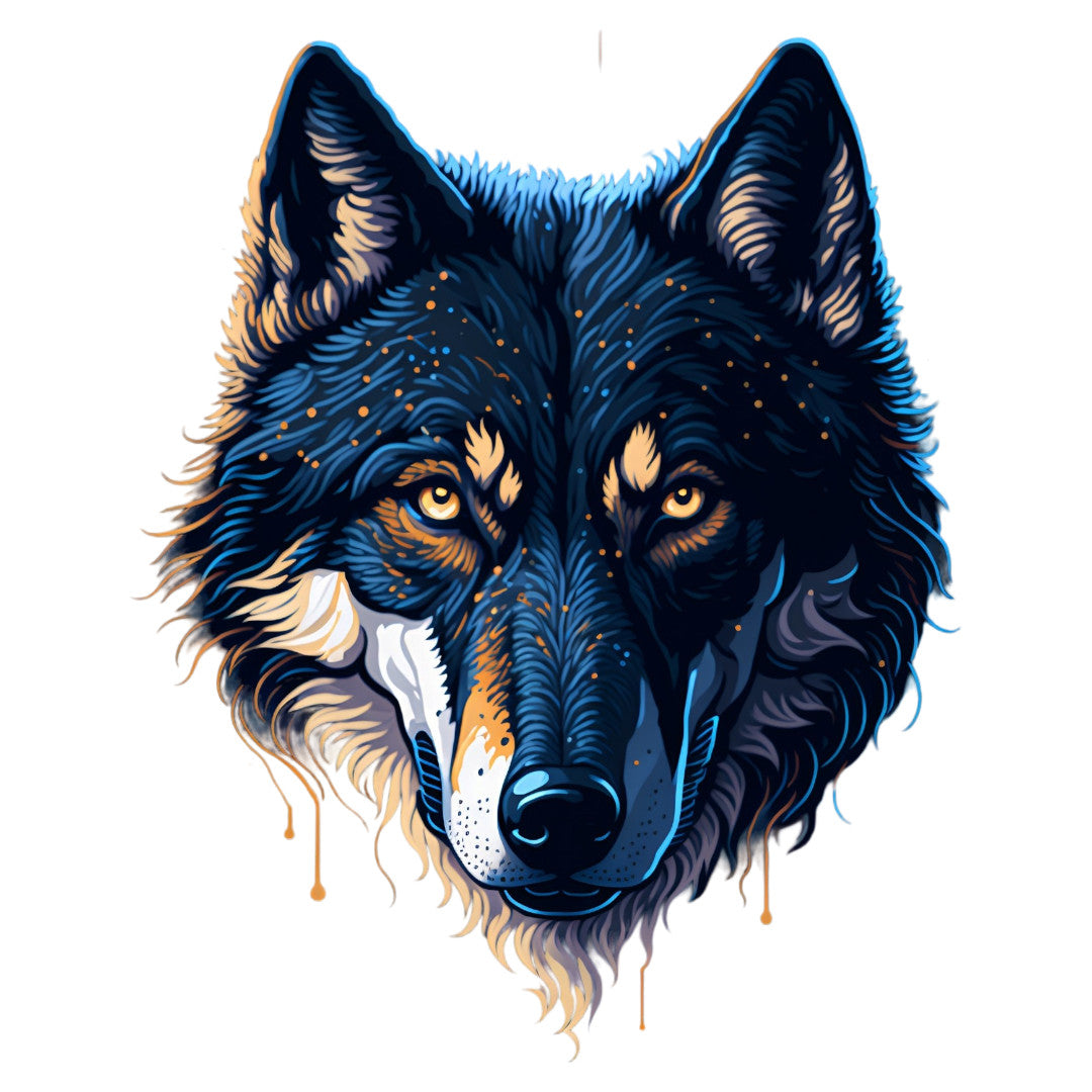 Set 12 bucati, Sticker decorativ, Lup intunecat, Rezistent la apa, NO4325, 6 cm, Multicolor