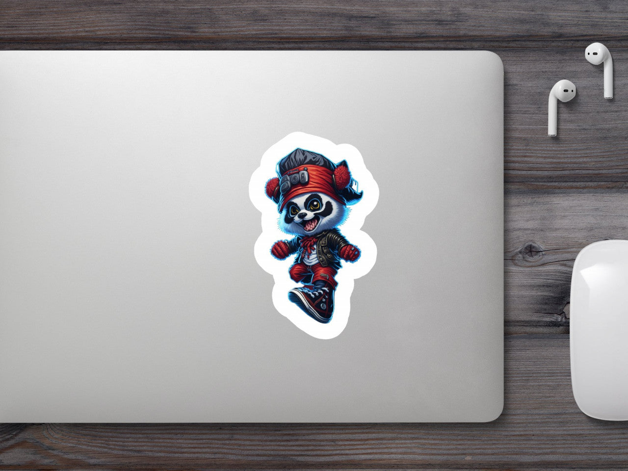 Set 12 bucati, Sticker decorativ, Panda deghizat, Rezistent la apa, NO4264, 6 cm, Multicolor