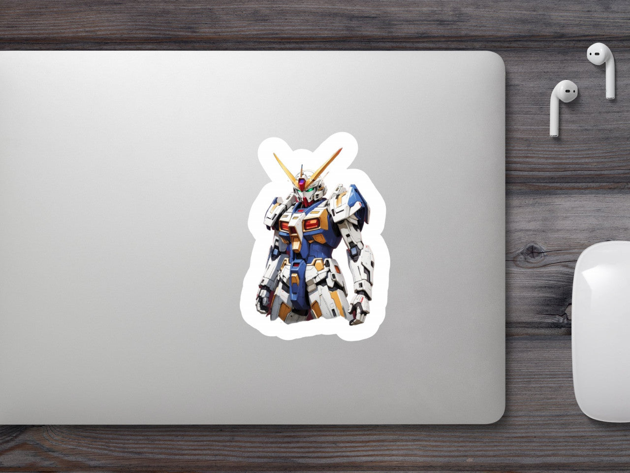 Set 12 bucati, Sticker decorativ, Personaj Gundam, Rezistent la apa, NO4437, 6 cm, Multicolor