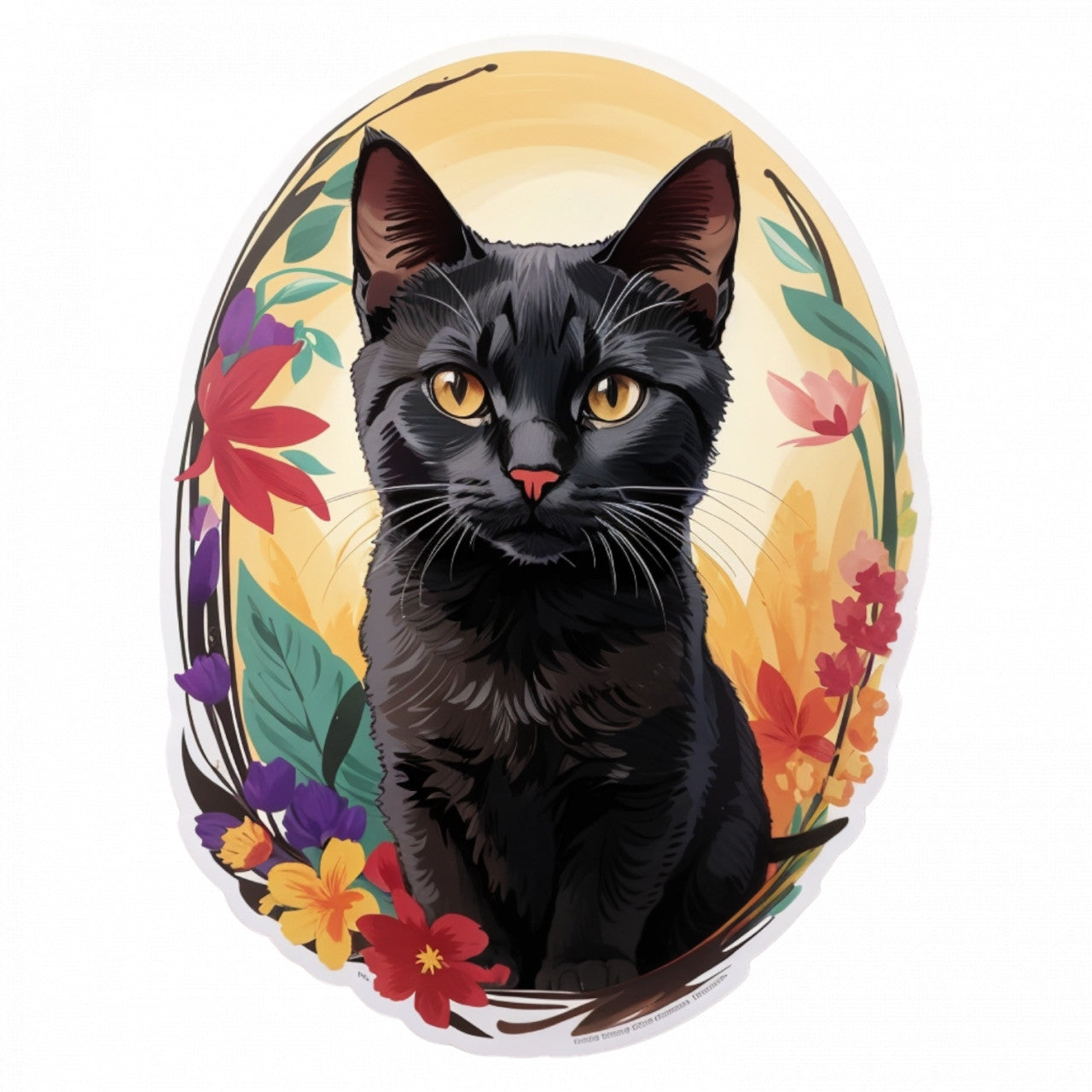 Set 12 bucati, Sticker decorativ, Pisica bombay medalion, Rezistent la apa, NO2602, 6 cm, Multicolor