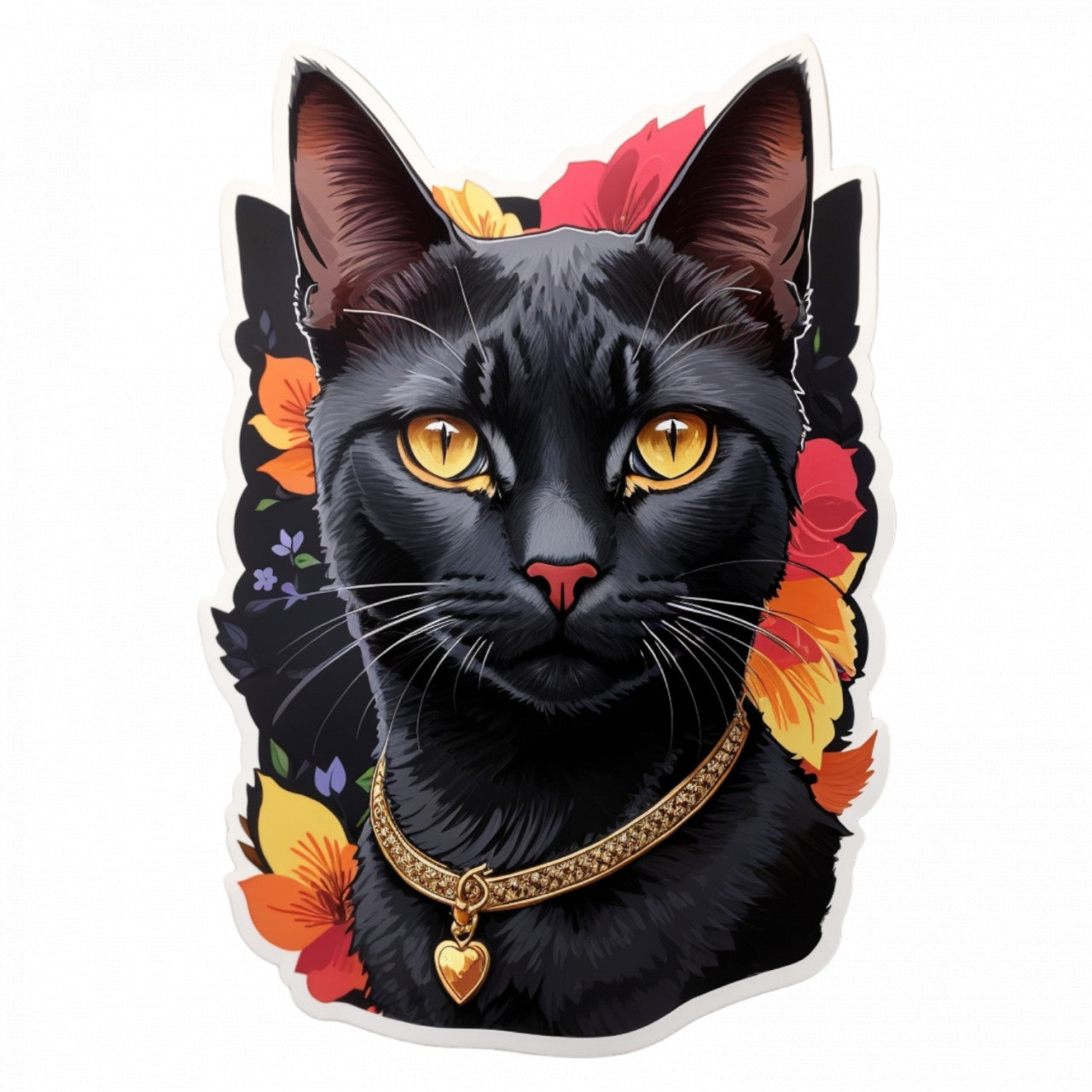 Set 12 bucati, Sticker decorativ, Pisica bombay, Rezistent la apa, NO2352, 6 cm, Multicolor